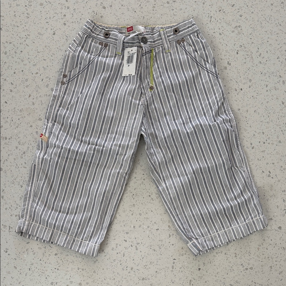 Diesel Boys Pogpe Shorts Size 8Y NEW WITH TAGS White/Navy
